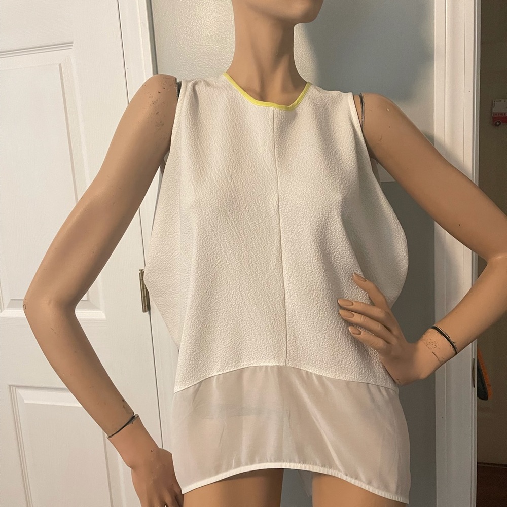 Zara White Crepe Tank Size S